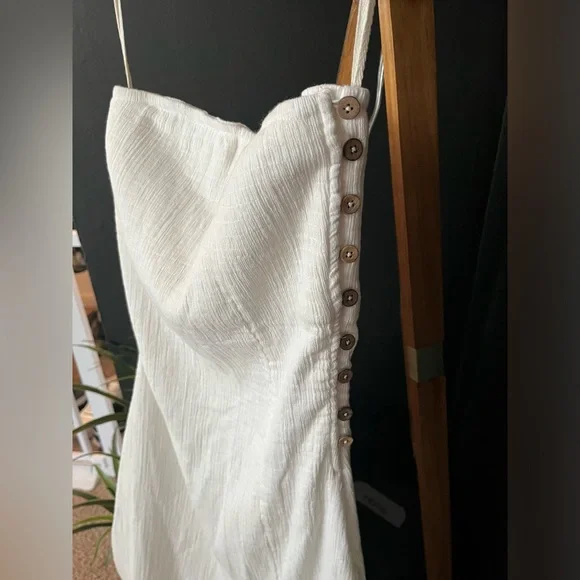 NWOT FREE PEOPLE Made Me Blush Midi Dress In White MSRP $98 Size M - Picture 10 of 11